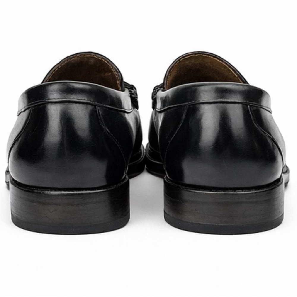 Johnston & Murphy Black Leather Penny Loafers Mens 12D Dress Slip On USA - Picture 3 of 9
